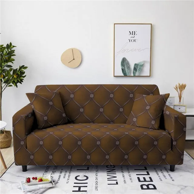 Christmas Floral Red Stretch Sofa Cover Living Room All Inclusive Anti-Dirty Slipcover Furniture Protector Elastic Couch Cover