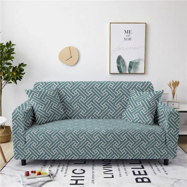 Christmas Floral Red Stretch Sofa Cover Living Room All Inclusive Anti-Dirty Slipcover Furniture Protector Elastic Couch Cover