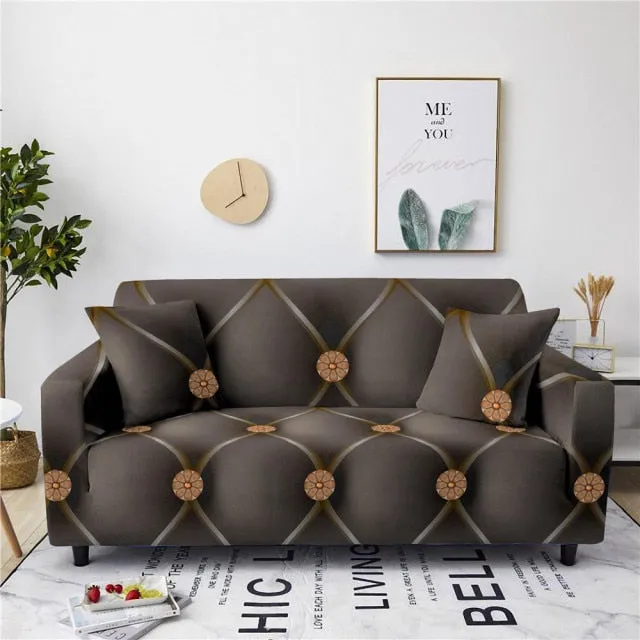 Christmas Floral Red Stretch Sofa Cover Living Room All Inclusive Anti-Dirty Slipcover Furniture Protector Elastic Couch Cover