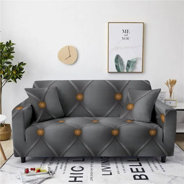 Christmas Floral Red Stretch Sofa Cover Living Room All Inclusive Anti-Dirty Slipcover Furniture Protector Elastic Couch Cover