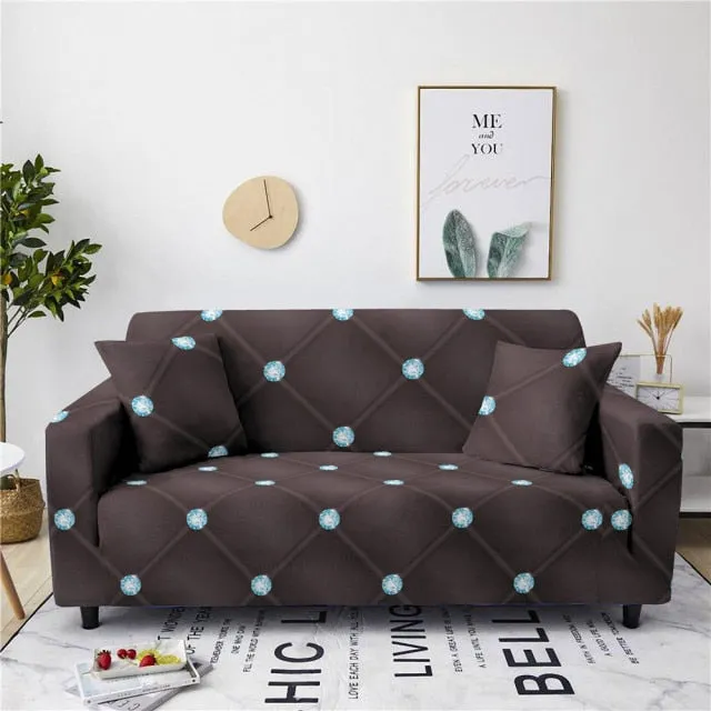Christmas Floral Red Stretch Sofa Cover Living Room All Inclusive Anti-Dirty Slipcover Furniture Protector Elastic Couch Cover