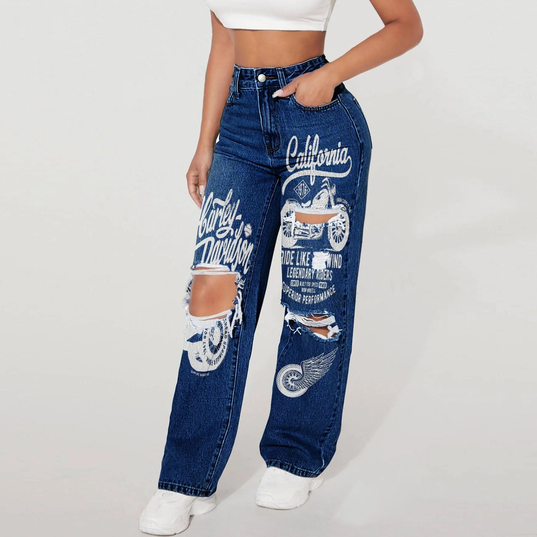Classic  Casual Denim Pants Jeans for Effortless Everyday Style