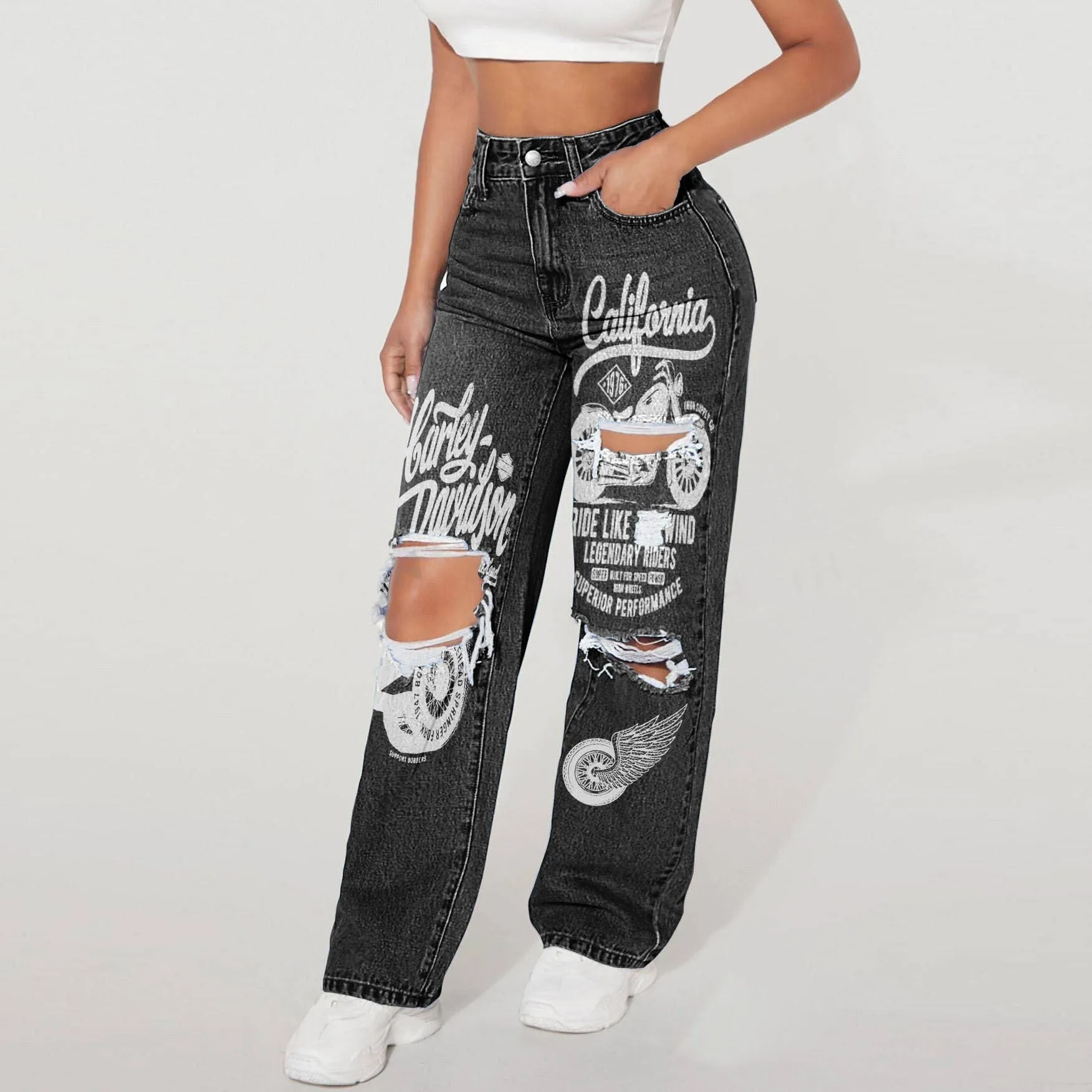 Classic  Casual Denim Pants Jeans for Effortless Everyday Style