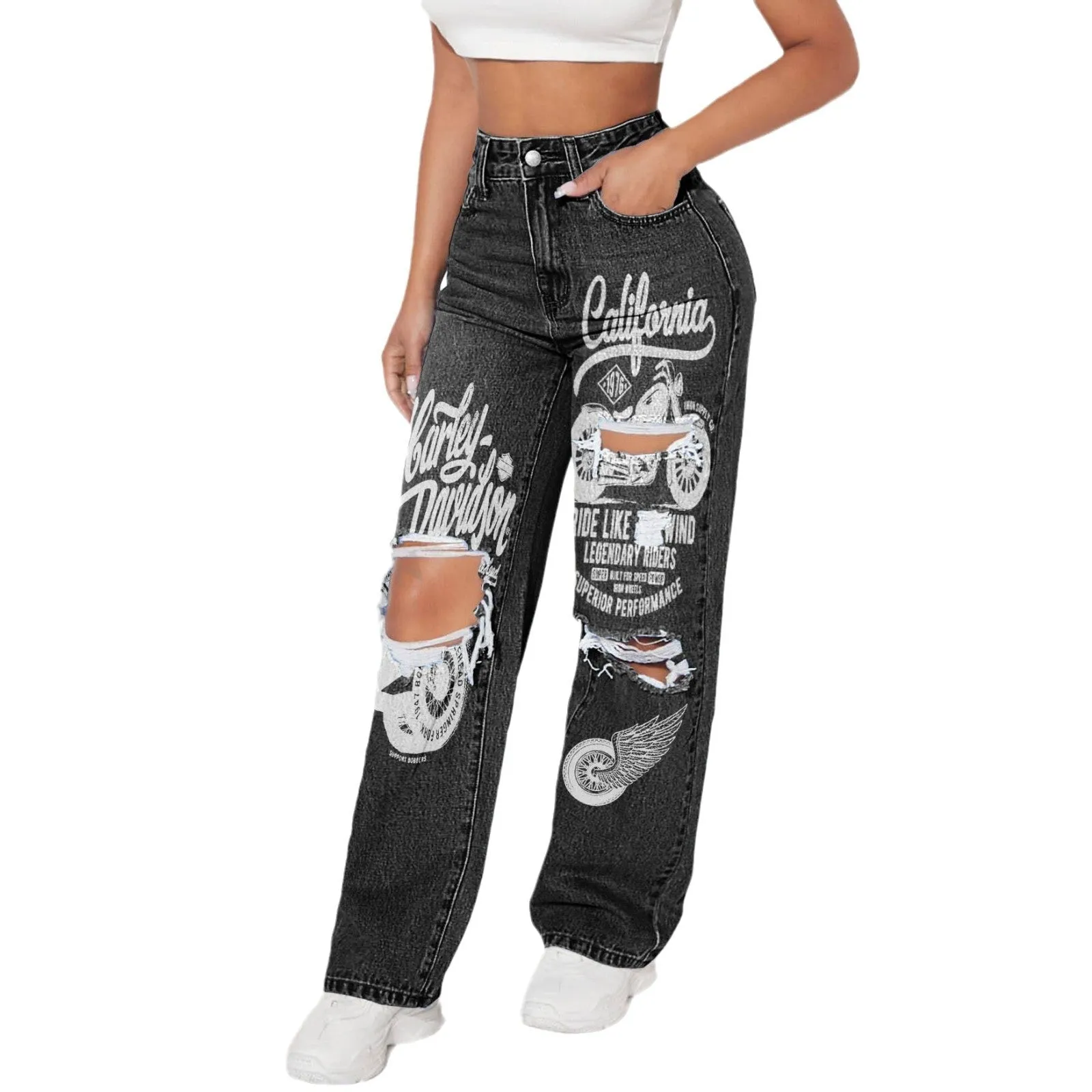 Classic  Casual Denim Pants Jeans for Effortless Everyday Style