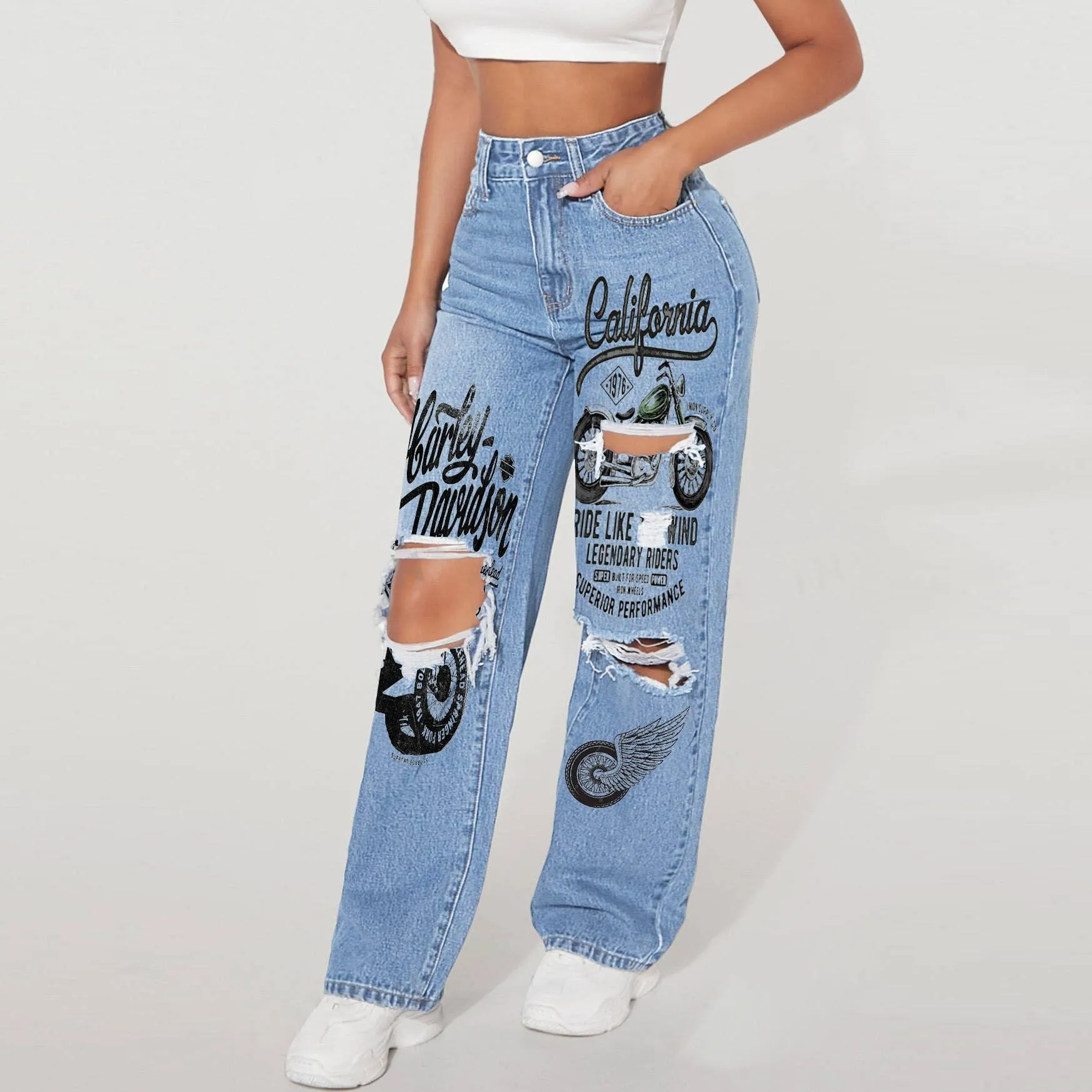Classic  Casual Denim Pants Jeans for Effortless Everyday Style