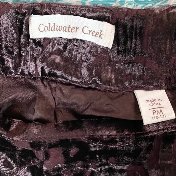 Coldwater Creek Burnt Velvet Flowy Brown Whimsigoth Skirt