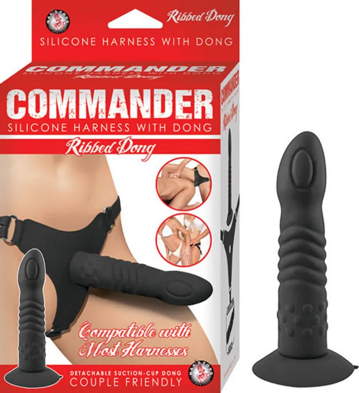 Commander Ribbed  With Harness - Black