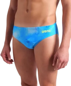 COSTUME ARENA UOMO SLIP NUOTO PISCINA TIE DYE AZZURRO LIMITED EDITION