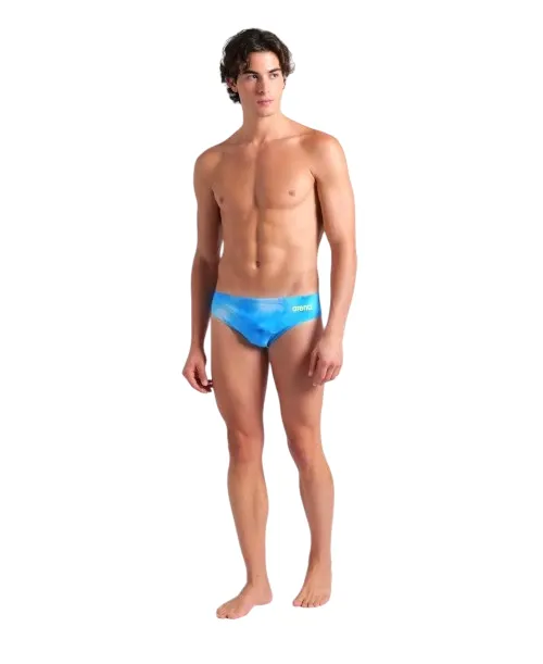 COSTUME ARENA UOMO SLIP NUOTO PISCINA TIE DYE AZZURRO LIMITED EDITION