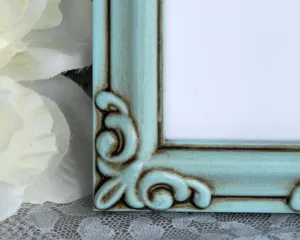 Cottage chic small robin's egg blue frame