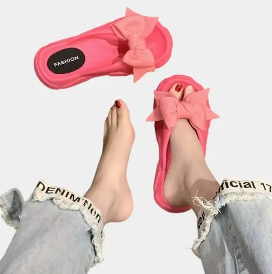 Damonie - elegant women's slippers with bow detail