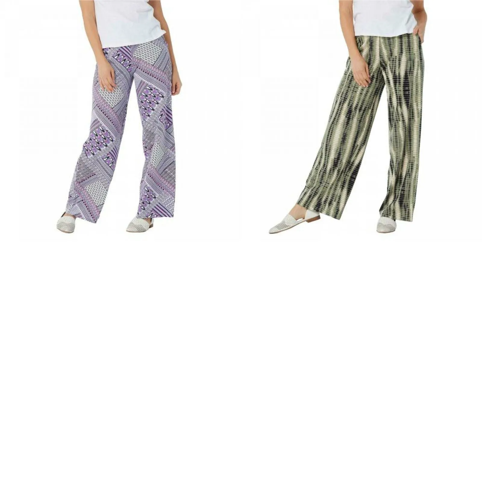 Denim & Co. Women's Plus Size Pull -On Wide Leg Beach Pants