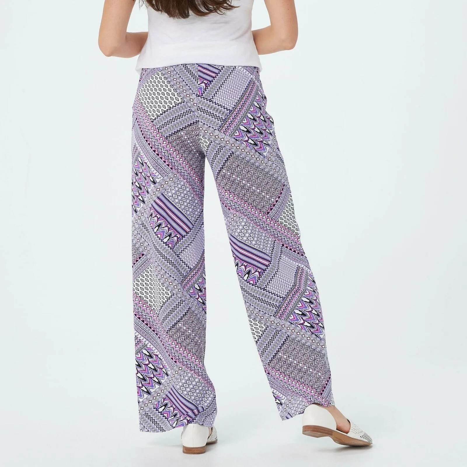 Denim & Co. Women's Plus Size Pull -On Wide Leg Beach Pants