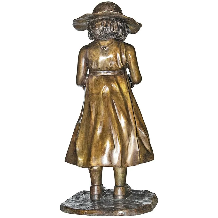 Design Toscano- Beulah's Sundress Little Girl Reading Cast Bronze Garden Statue