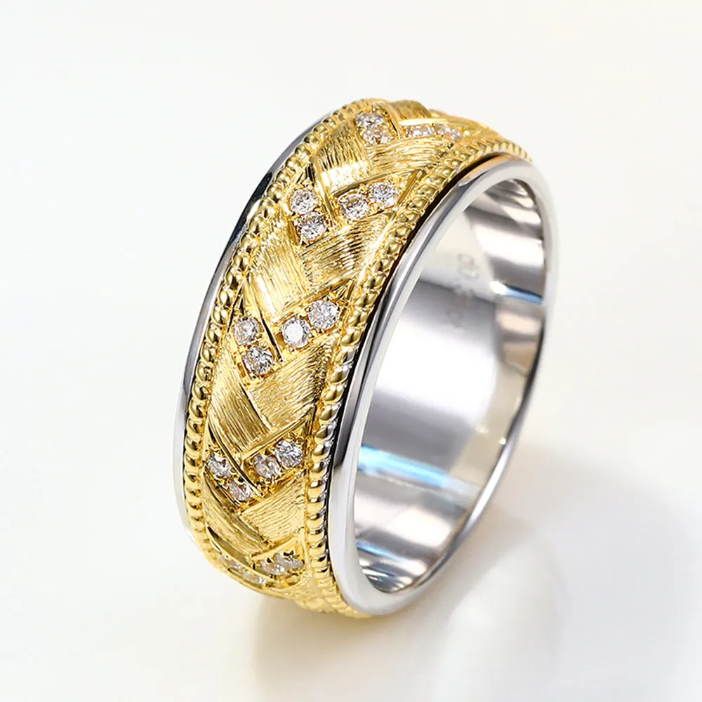 Diamond Woven Braided Spinning Rotatable Band