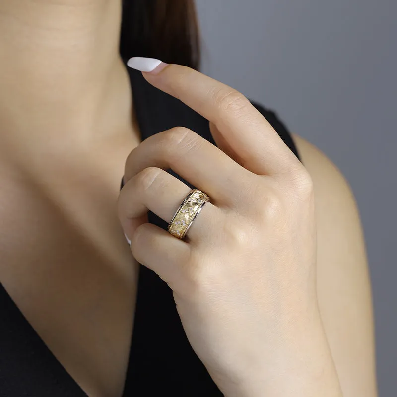 Diamond Woven Braided Spinning Rotatable Band