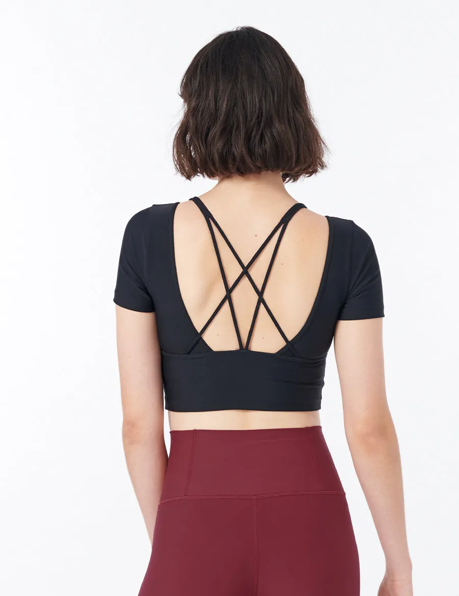 easyoga LESPIRO Elegant Cropped Tank - L1 Black