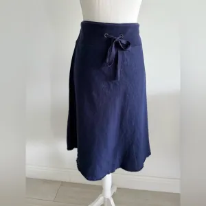 EILEEN Fisher Elegant Linen Navy Skirt