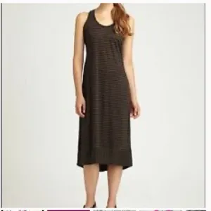Eileen Fisher Lightweight Linen Midi Striped Sleeveless Tank Dress W1337 Sz S