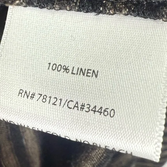 Eileen Fisher Lightweight Linen Midi Striped Sleeveless Tank Dress W1337 Sz S