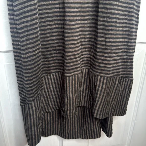 Eileen Fisher Lightweight Linen Midi Striped Sleeveless Tank Dress W1337 Sz S