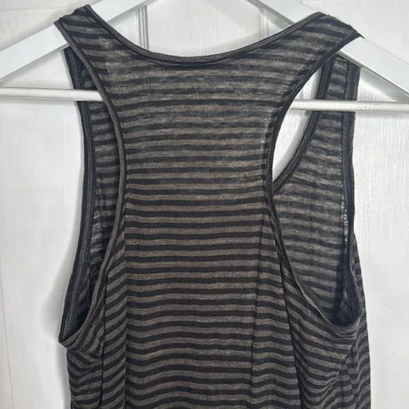 Eileen Fisher Lightweight Linen Midi Striped Sleeveless Tank Dress W1337 Sz S
