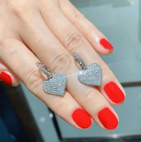 Elegant Temperament Heart-shaped Pave Drop Earrings