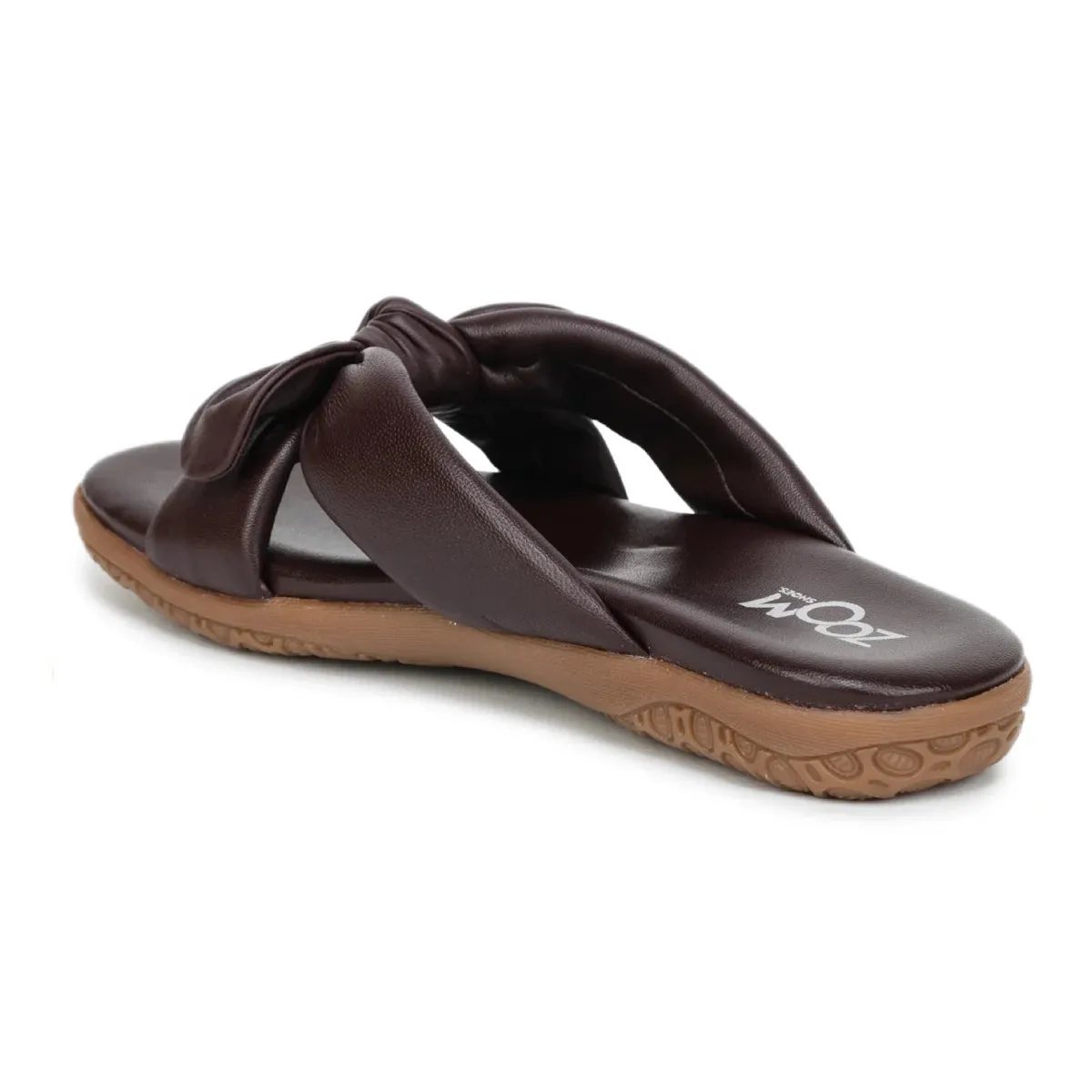 Elegant Women's Leather Slippers with Knot Tie Design L 135