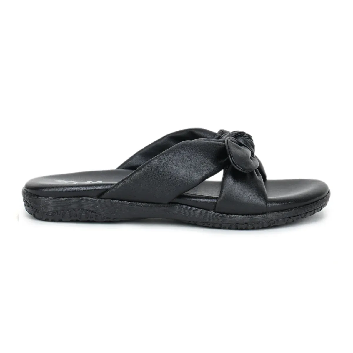 Elegant Women's Leather Slippers with Knot Tie Design L 135