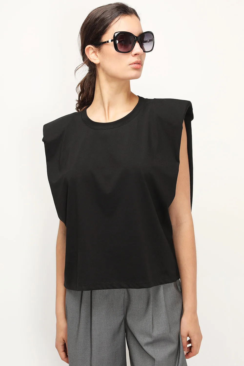 Elena Padded Shoulder T-shirt