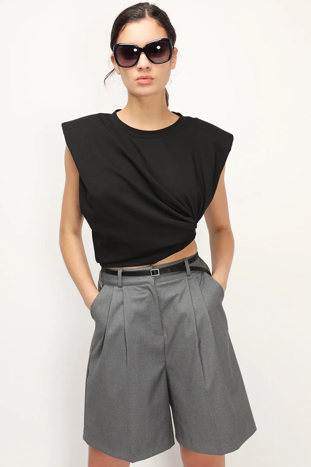 Elena Padded Shoulder T-shirt