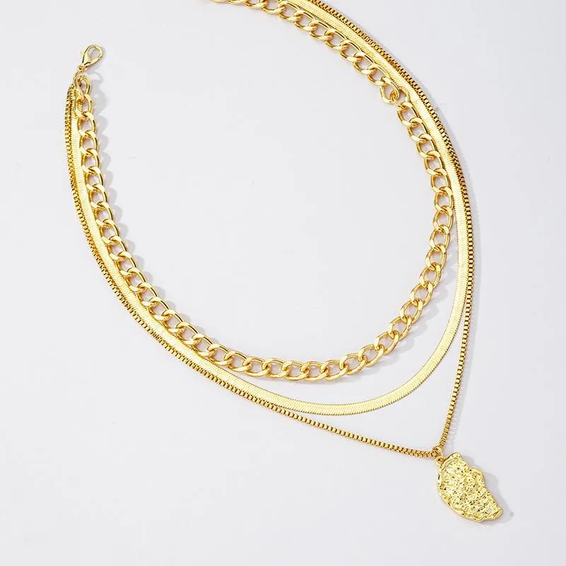 Fashion Layered Chain Pendant Necklace