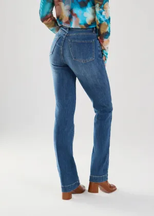 FDJ Olivia Pintuck Bootleg Denim