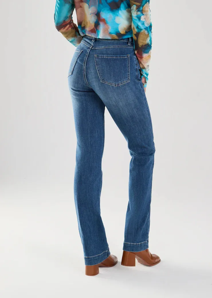 FDJ Olivia Pintuck Bootleg Denim