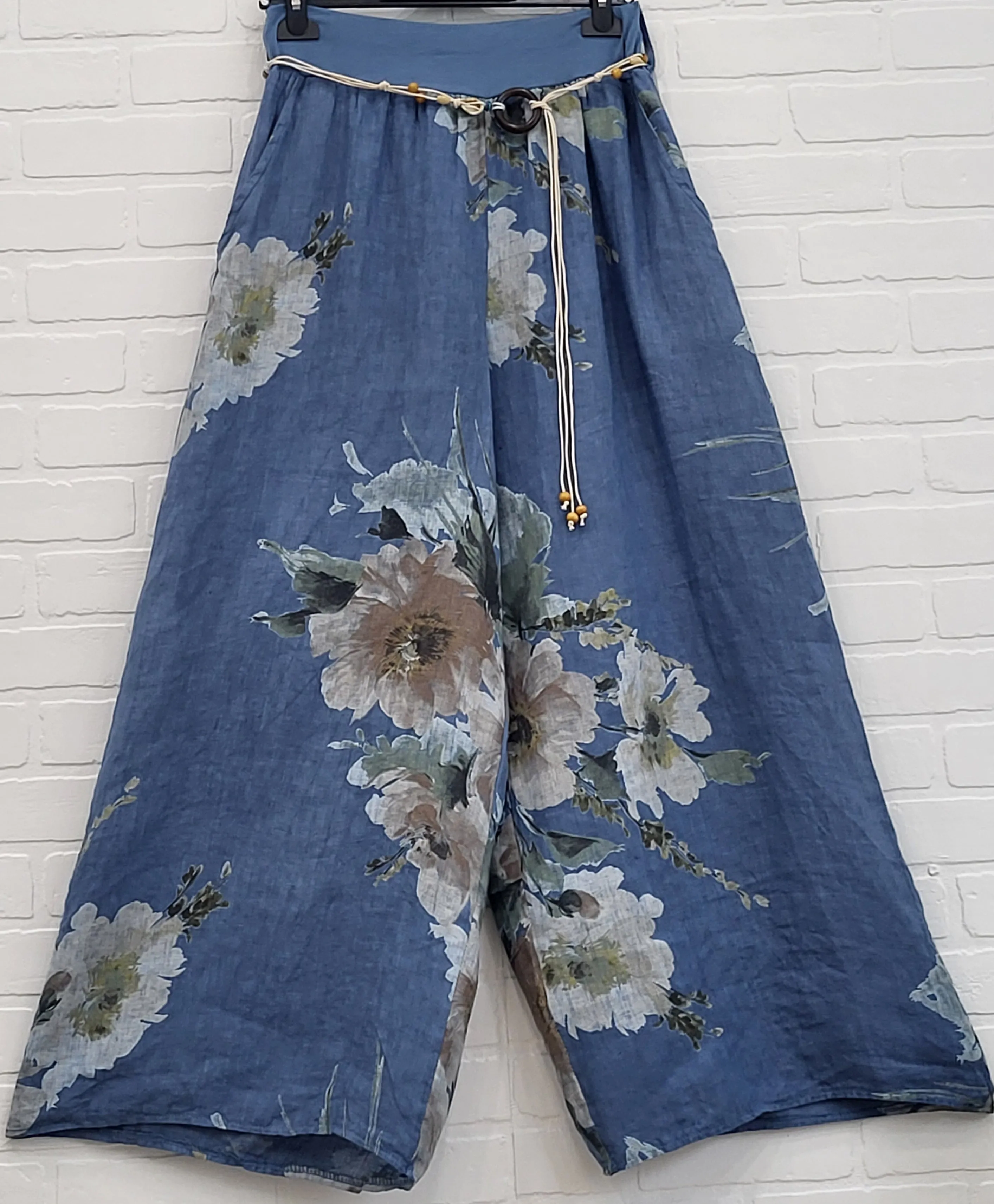 Floral Linen Pants