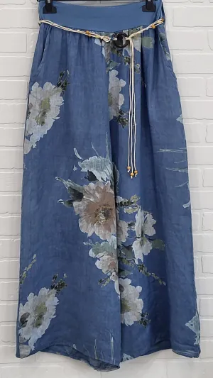 Floral Linen Pants