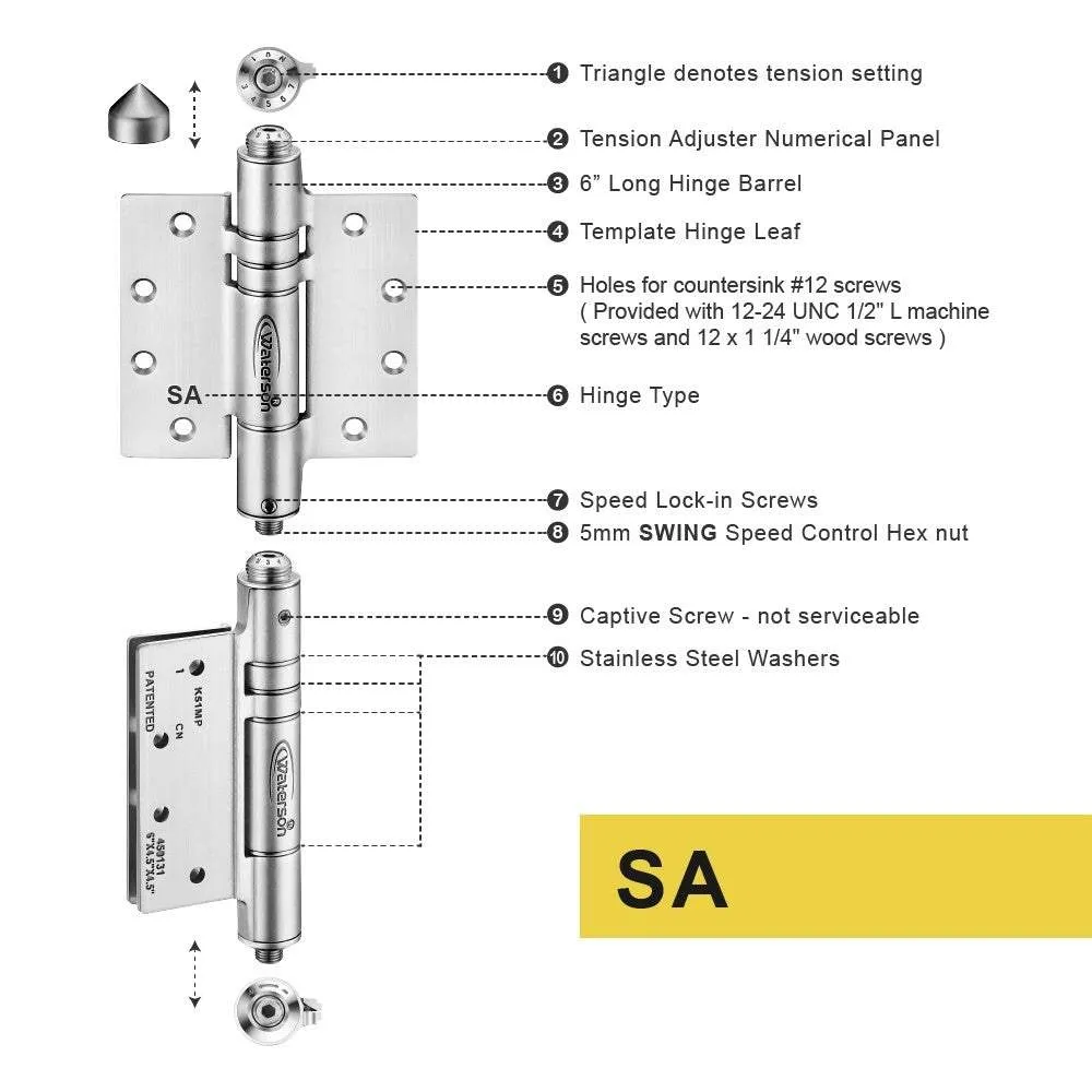 Garden Gate Hinges | Gate Entry | 7ft | SS304 | K51MP-A2 | 2 Pack
