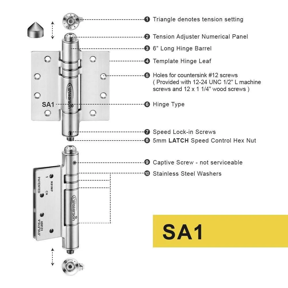 Garden Gate Hinges | Gate Entry | 7ft | SS304 | K51MP-A2 | 2 Pack