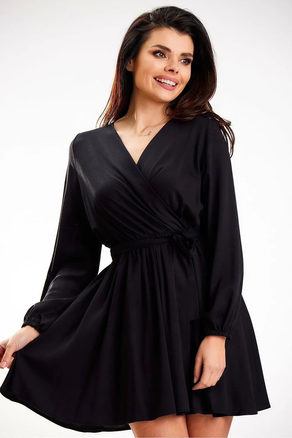 Gathered Waist Elegant Mini Dress