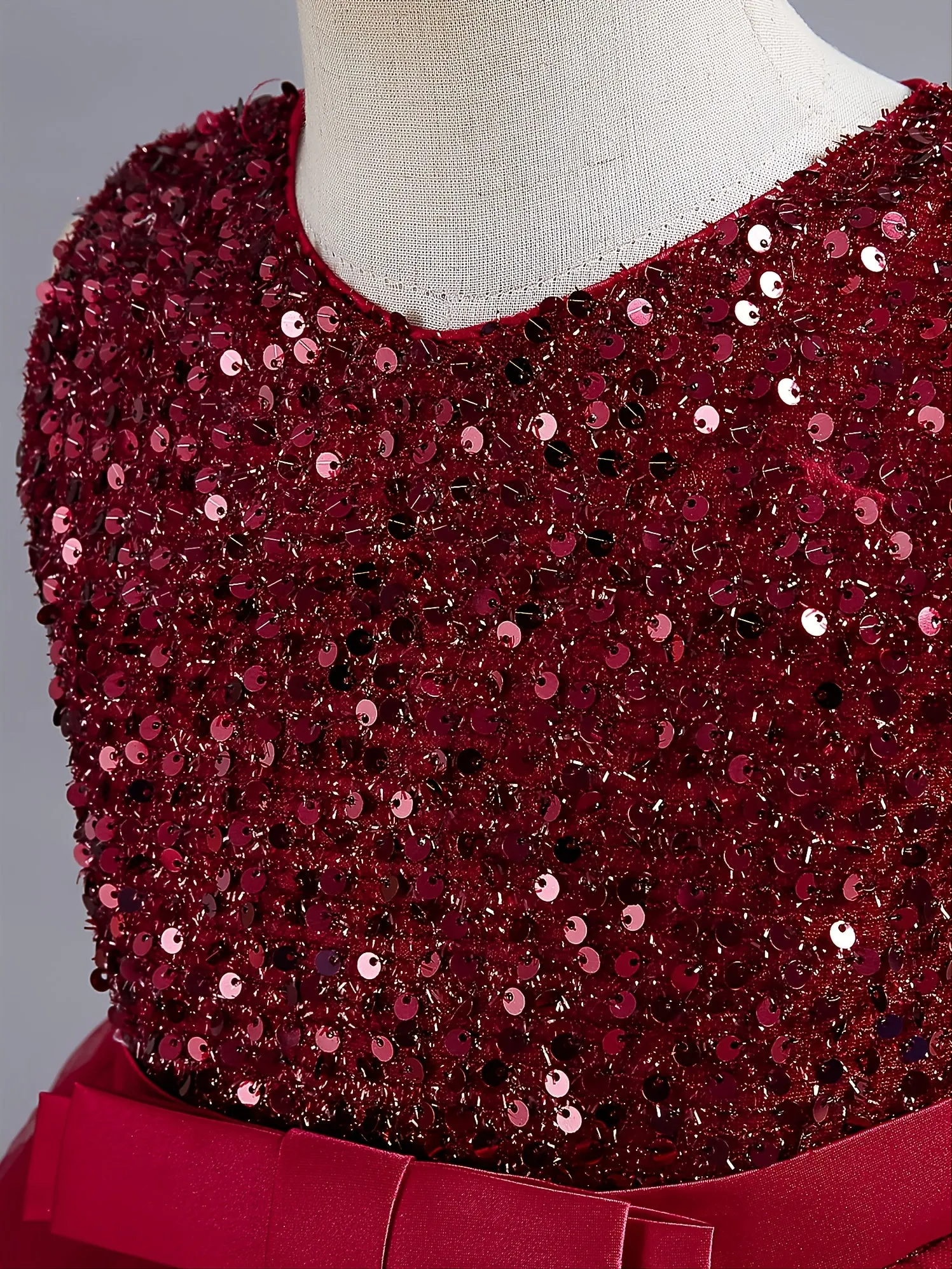 Girls Elegant Sleeveless Sequined Princess Dress