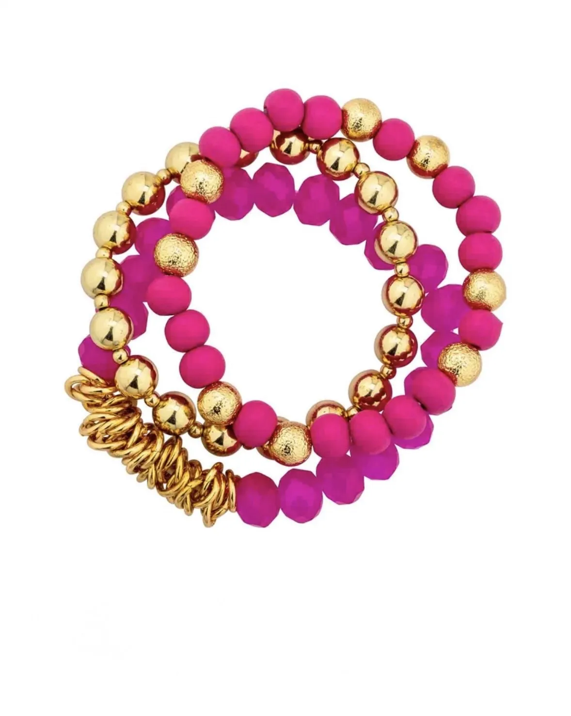Glam Girl Bracelet Set - Fuchsia