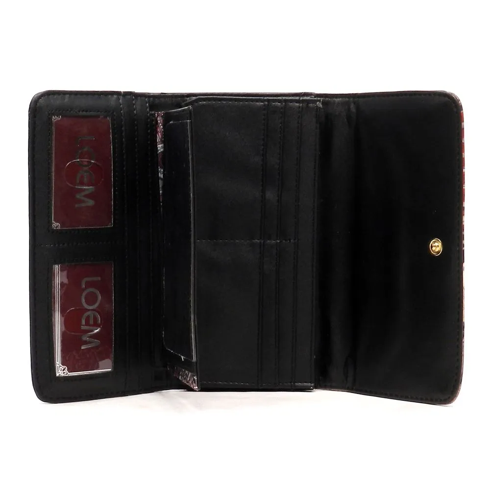 Graphic Black bling L Woman Wallet Checkbook rhinestone multicolor designer