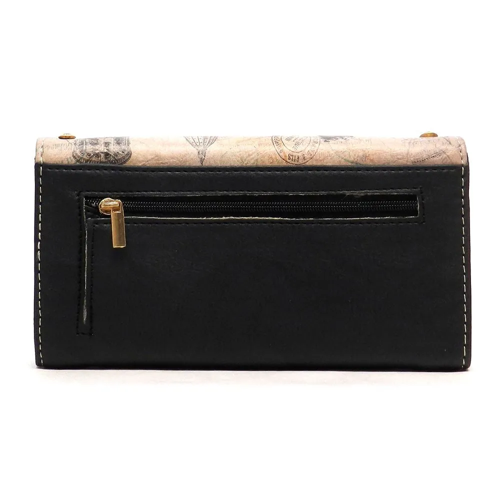 Graphic Black bling L Woman Wallet Checkbook rhinestone multicolor designer