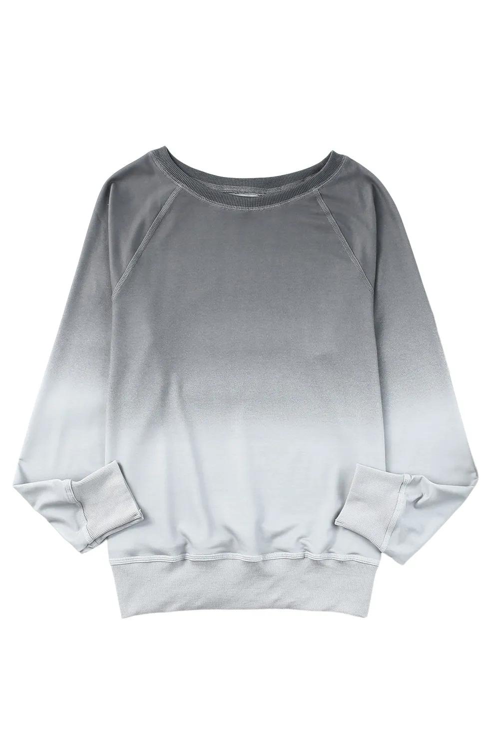 Gray Ombre Crewneck Long Sleeve Sweatshirt