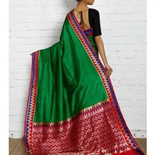 Green Silk Saree with Zari Work