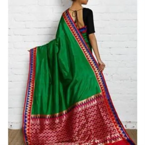 Green Silk Saree with Zari Work