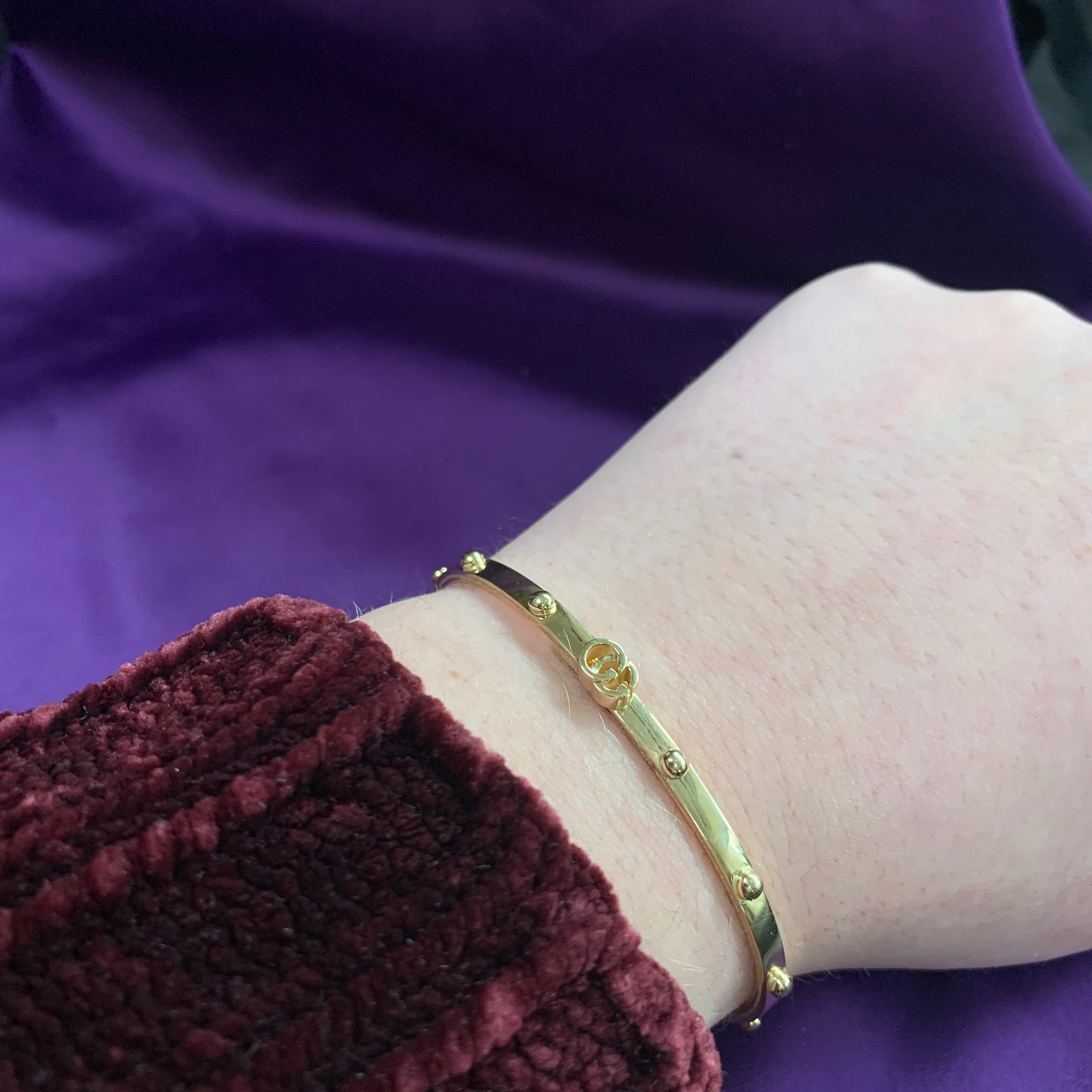 Gucci GG Running Bangle In 18K Yellow Gold