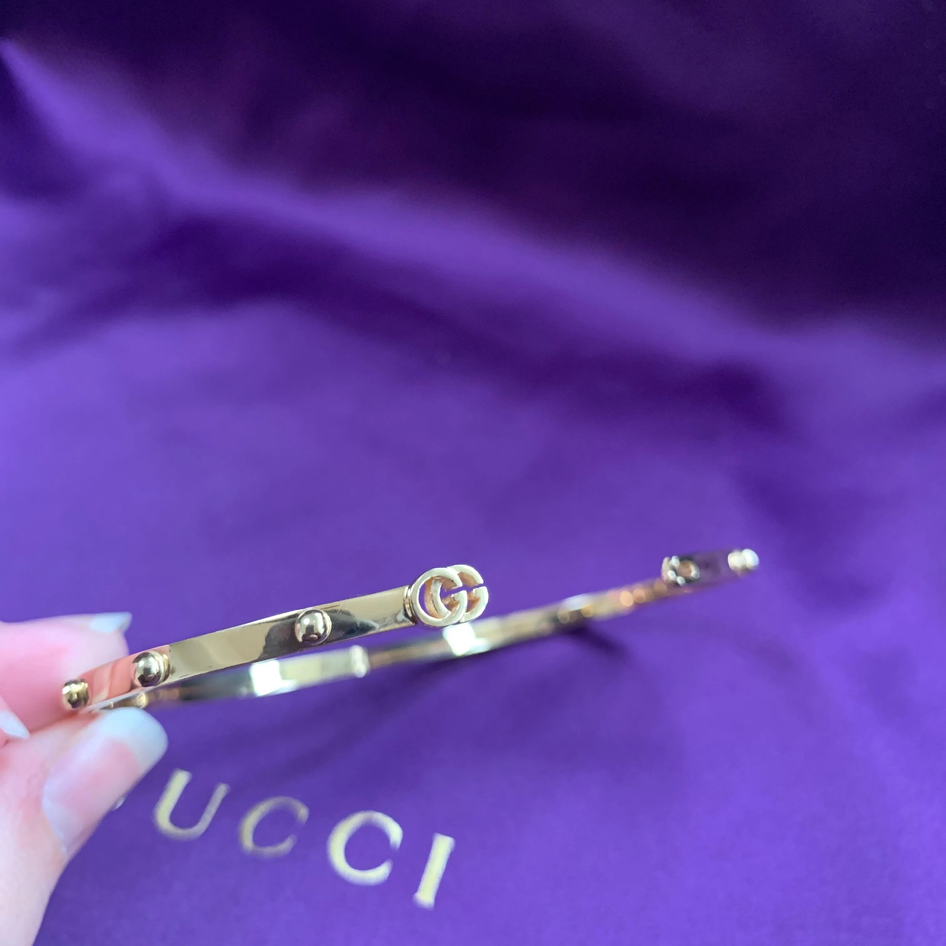 Gucci GG Running Bangle In 18K Yellow Gold