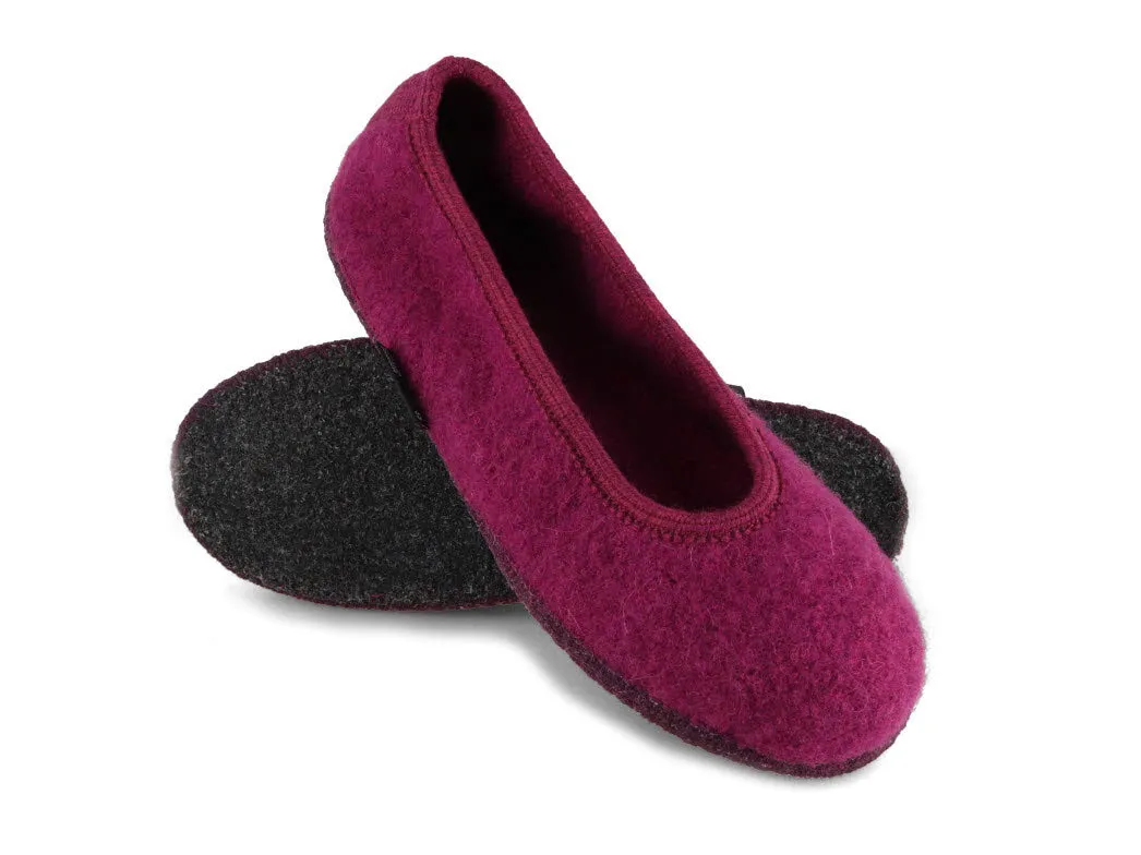 HAFLINGER Women Felt Ballerina 'Marina', mulberry