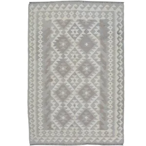 Hand-Woven Afghan Momana Reversible Kilim Wool Oriental Rug (Size 4.3 X 6.0) Cwral-10206
